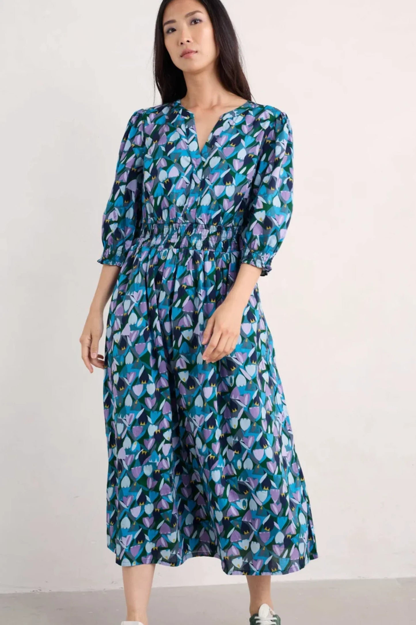 Fawn Dress - Crocus Collage Watson Green