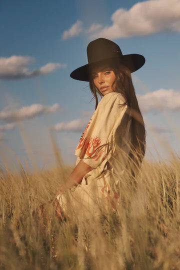 The Flaming Cowboy Tee - Sand