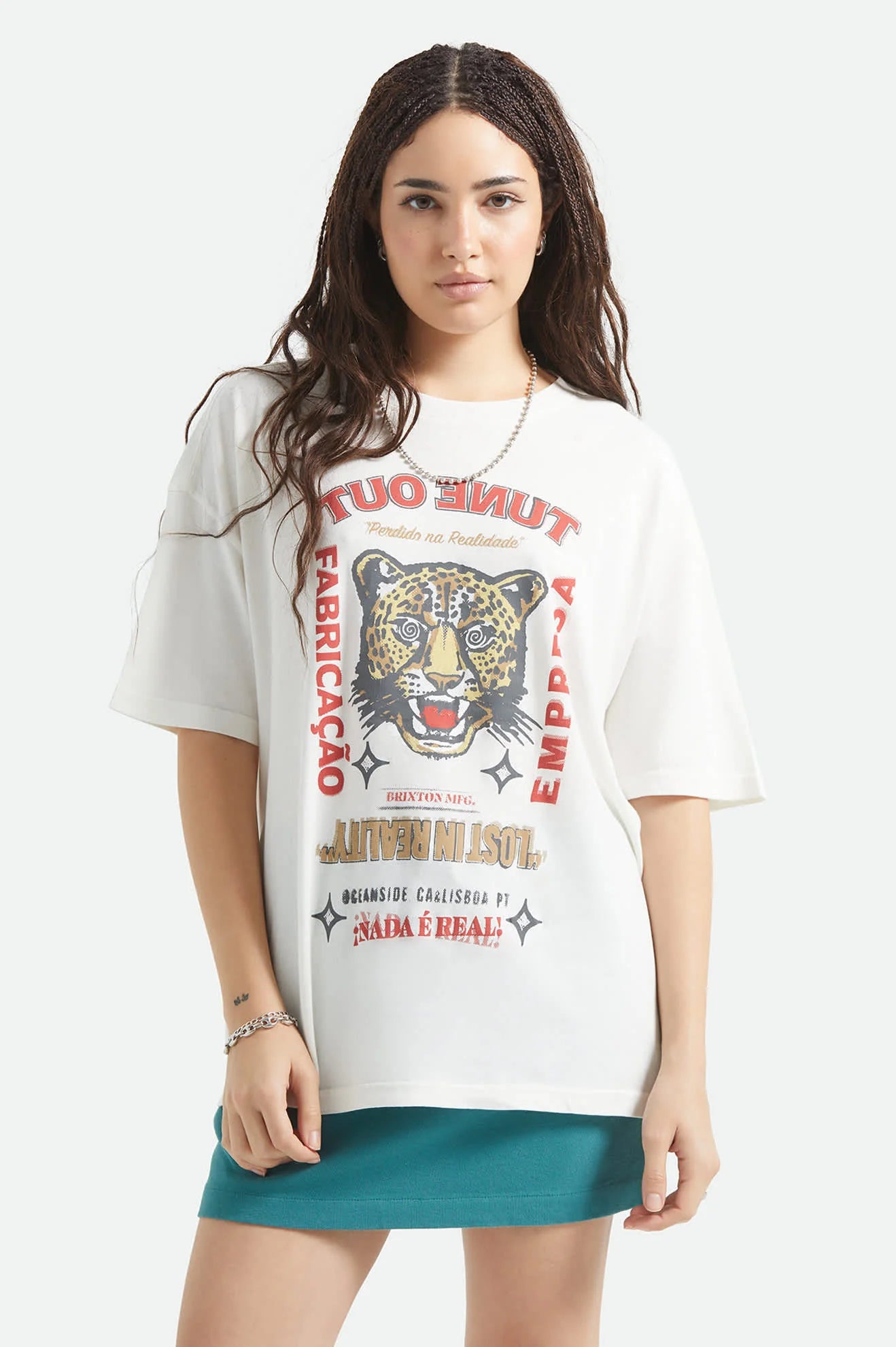 The Getaway Oversized BF Tee - Vintage White
