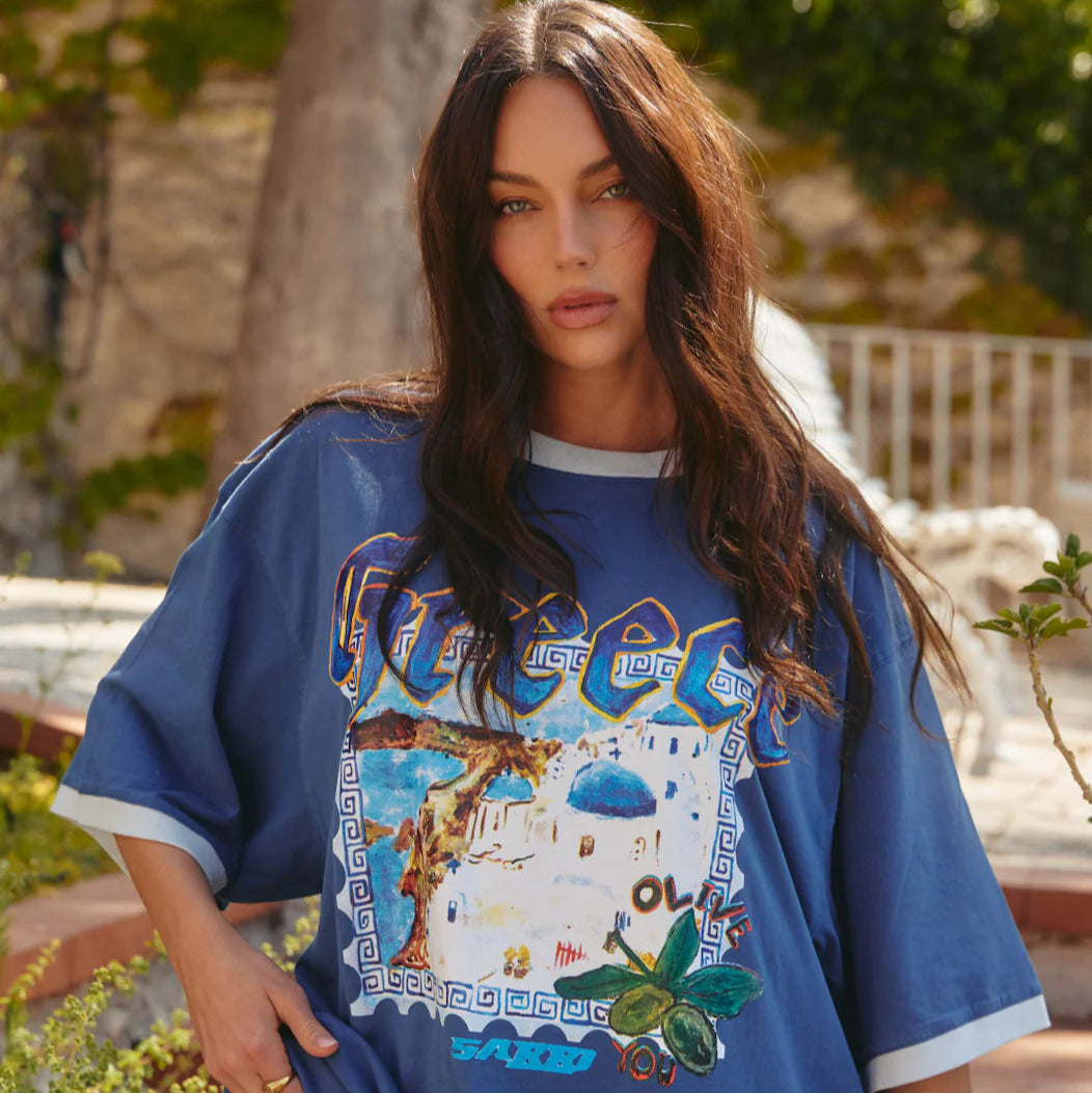 The Greece Love Notes Tee - Blue