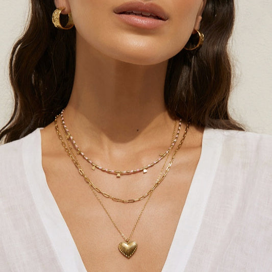 Jasmine Gold Heart Necklace