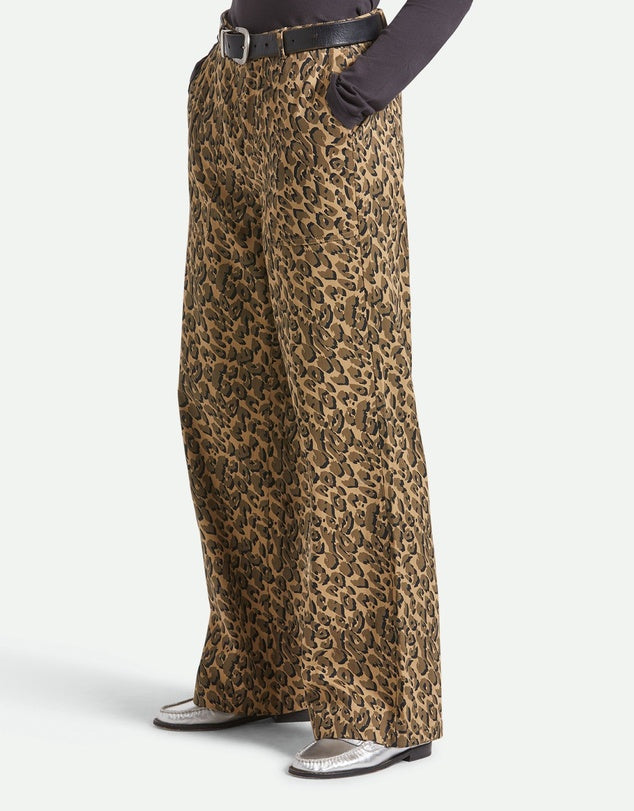 Jane Utility Wide Leg Pant - Brown Cheetah