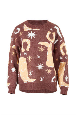Lucky Boots Knit - Chocolate