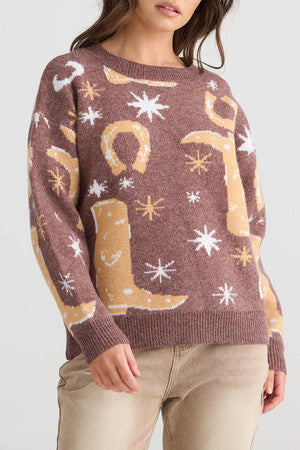 Lucky Boots Knit - Chocolate