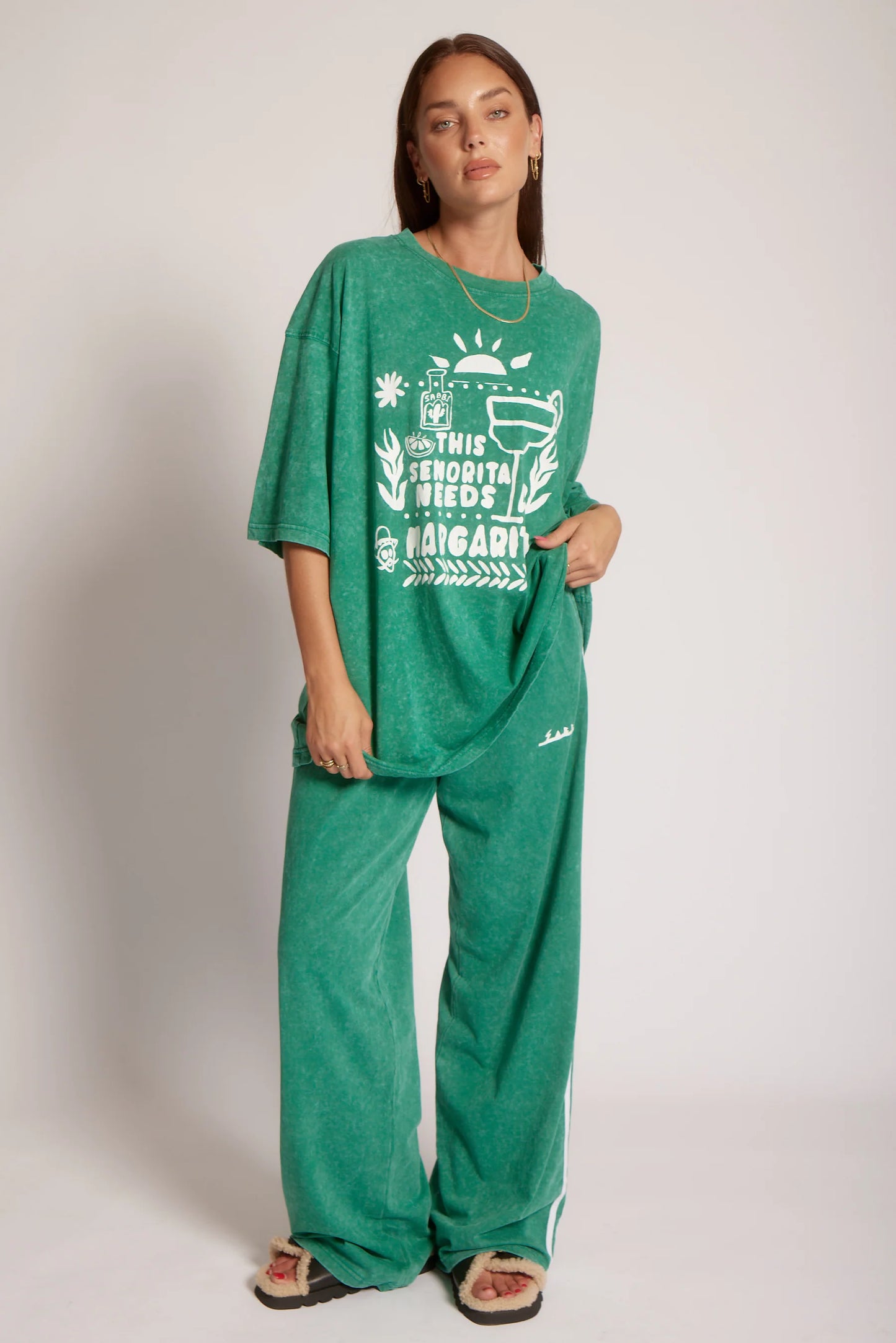 The Margie Oversized Tee - Forest