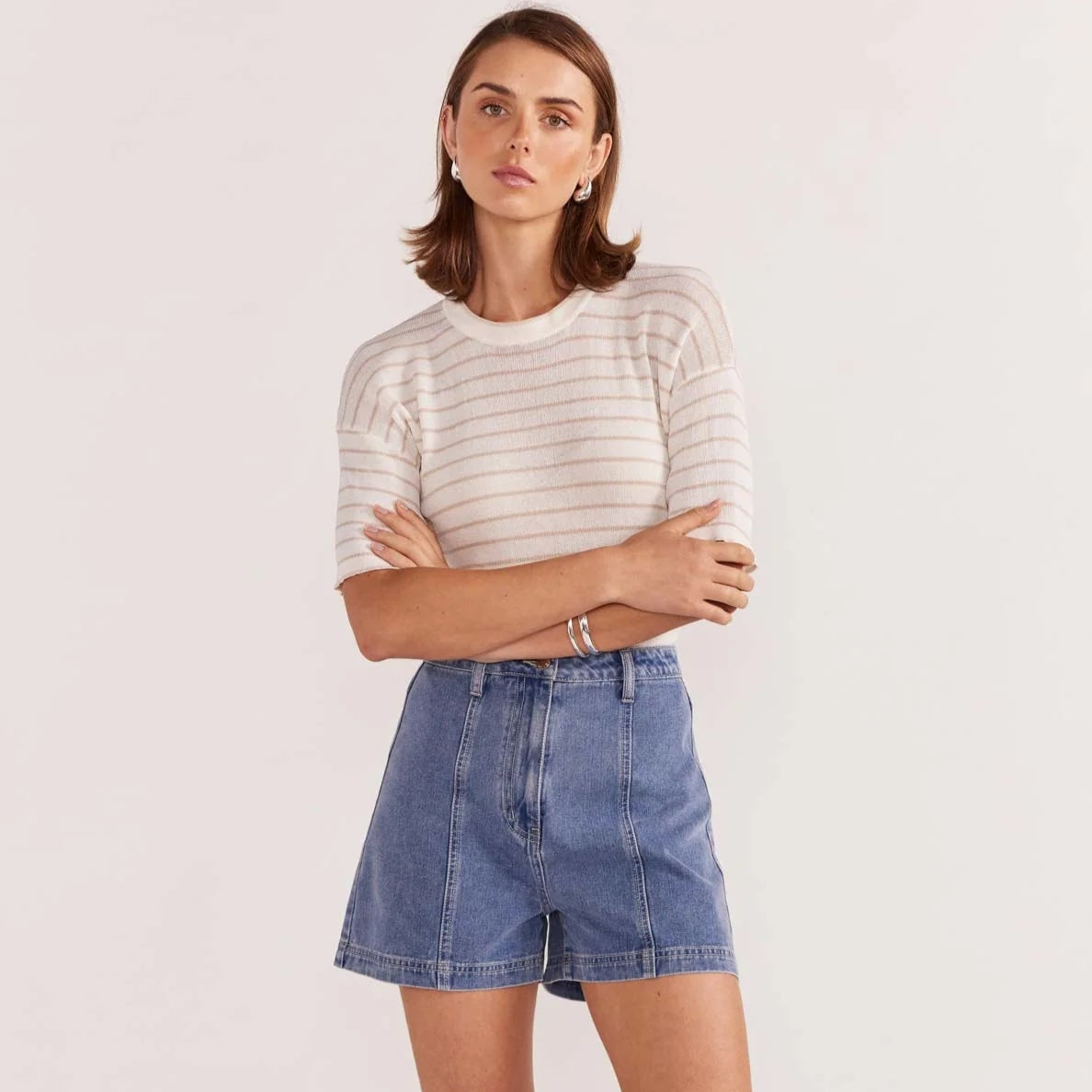 Nina Denim Shorts - Vintage Blue