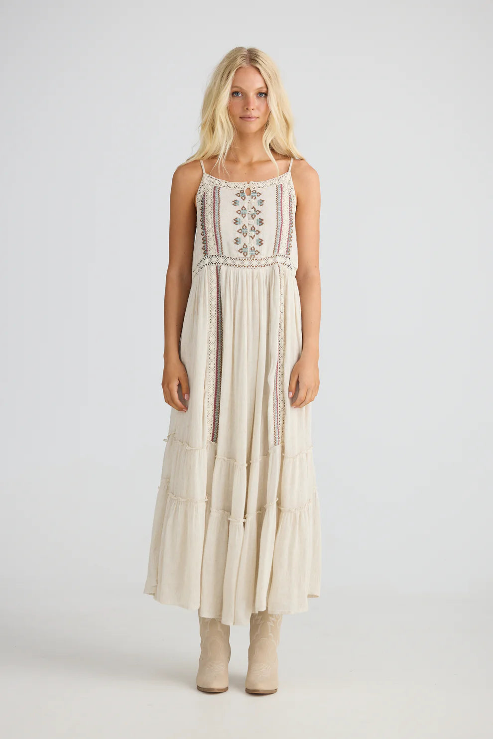 Ithika Strappy Dress - Light Natural