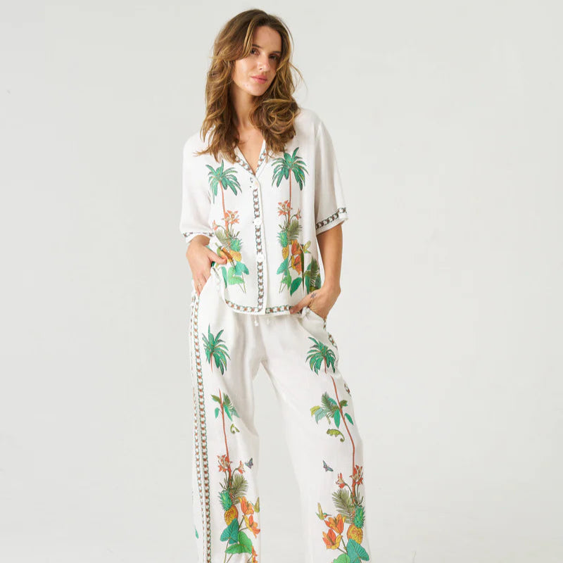 Palm Grove Bliss Shirt - White