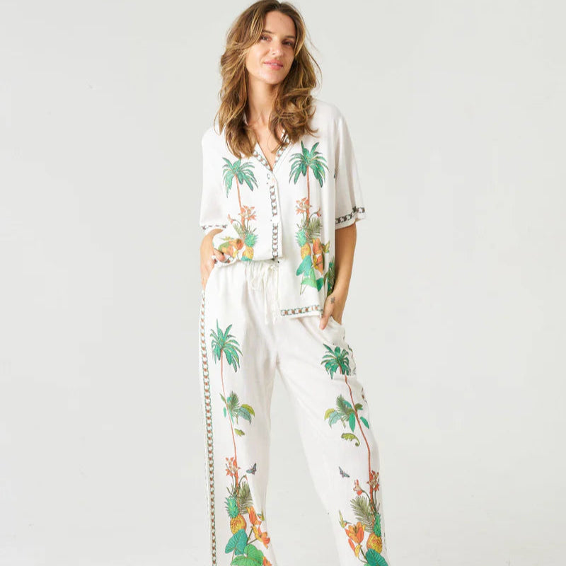 Palm Grove Bliss Pants - White