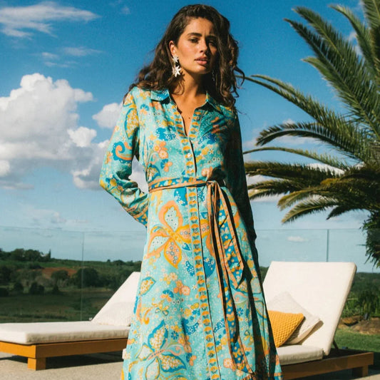 Pearl Midi Dress - Aquamarine