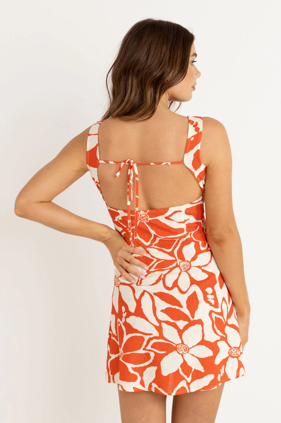 Poppy Tie Back Mini Dress - Red