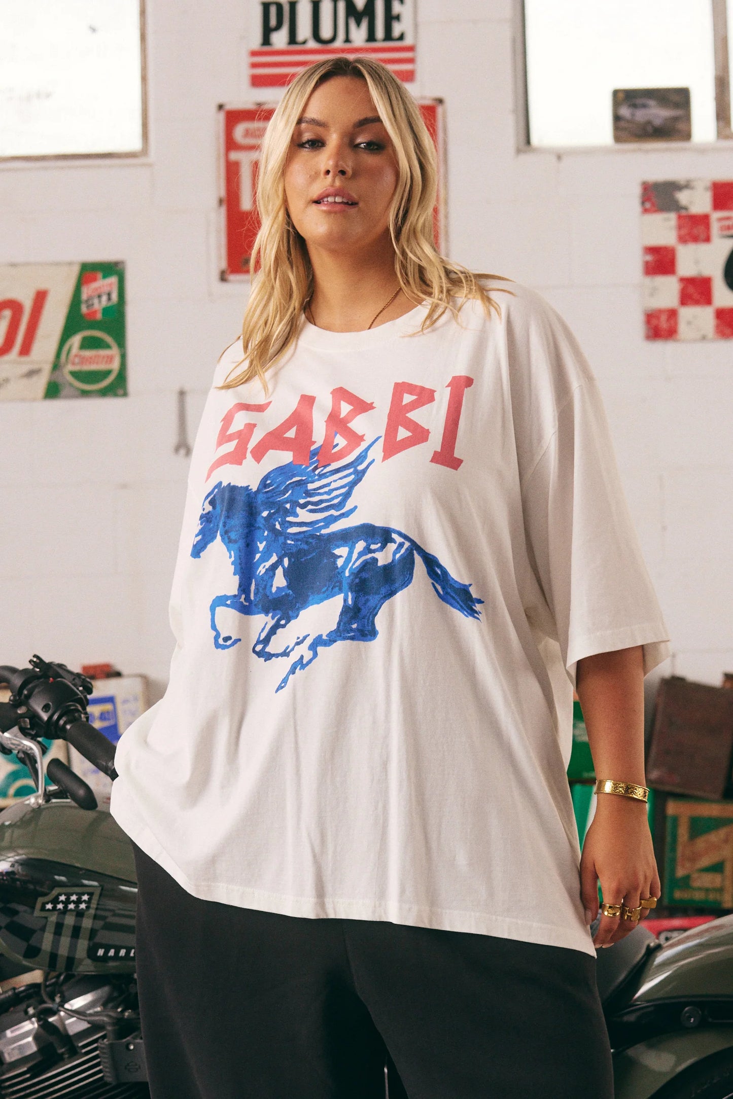 The Oversized Rhinestone Tee - Marshmallow