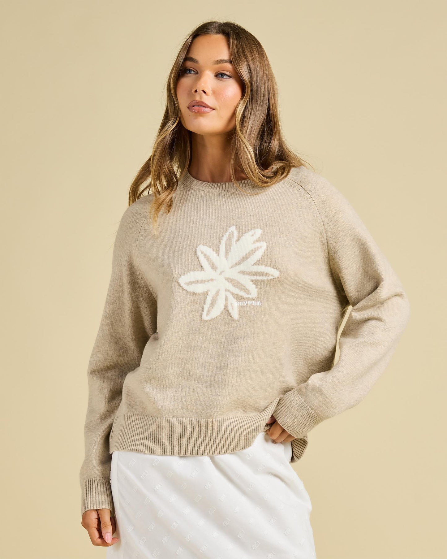 Sanctuary Crew Neck Knit Jumper - Taupe