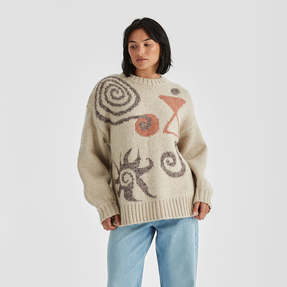 Symbols Slouch Knit - Cream Cacao