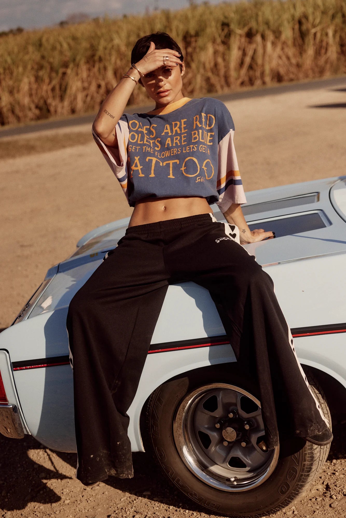 The Tattoo + Roses Tee - Blue