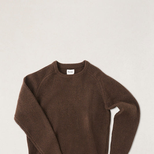 Vintage Waffle Knit Sweater - Chocolate