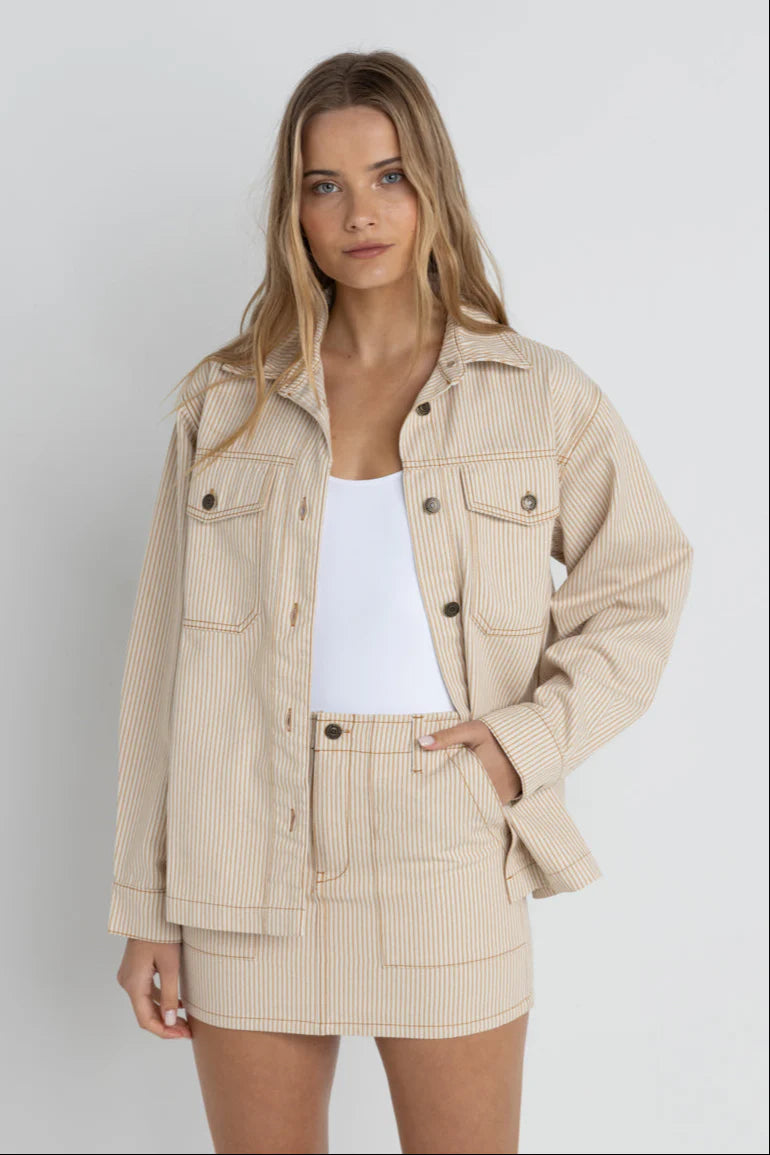 Willa Stripe Jacket - Sand