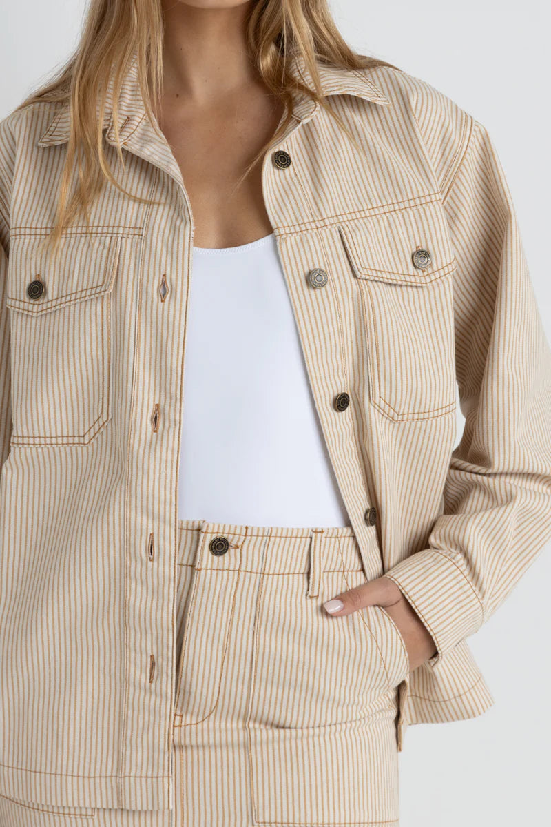 Willa Stripe Jacket - Sand