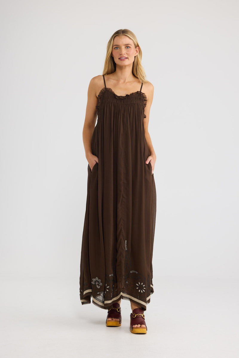 Ambrosia Maxi Dress - Cocoa Emb