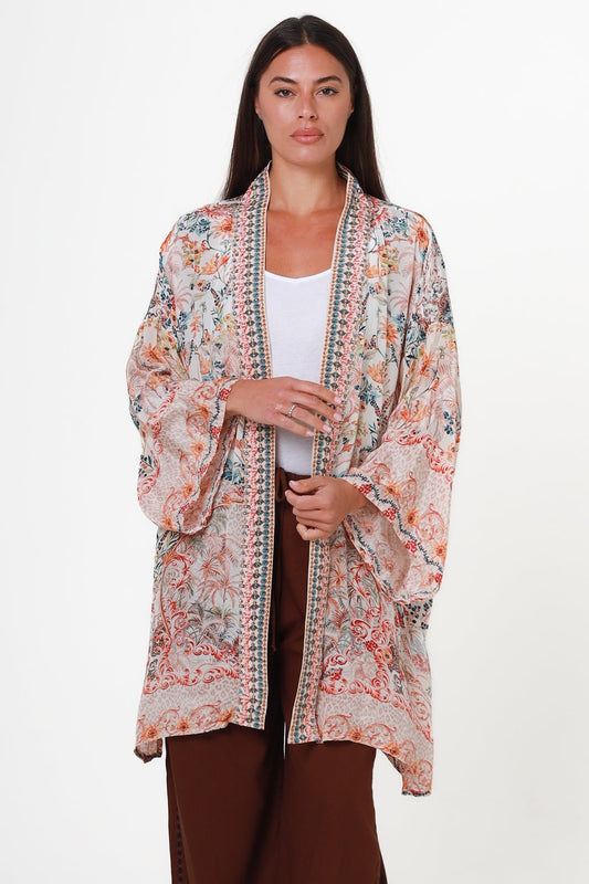 Elodie Kimono - Peach Paisley - Isabella The Label