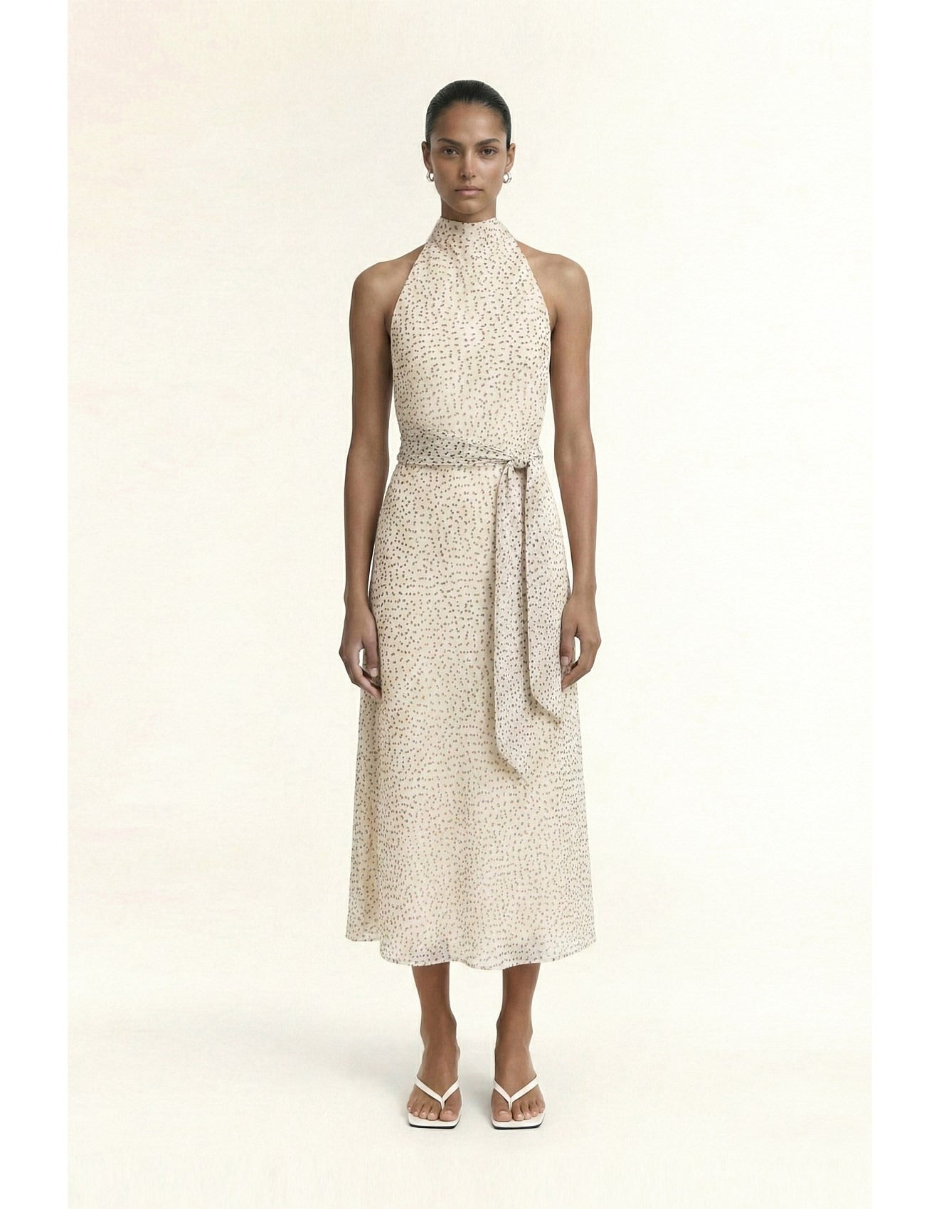 Staple the Label Eva Halter Midi Dress in Abstract Spot