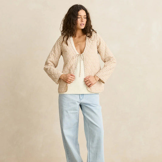 London Reversible Quilted Jacket - Vintage White