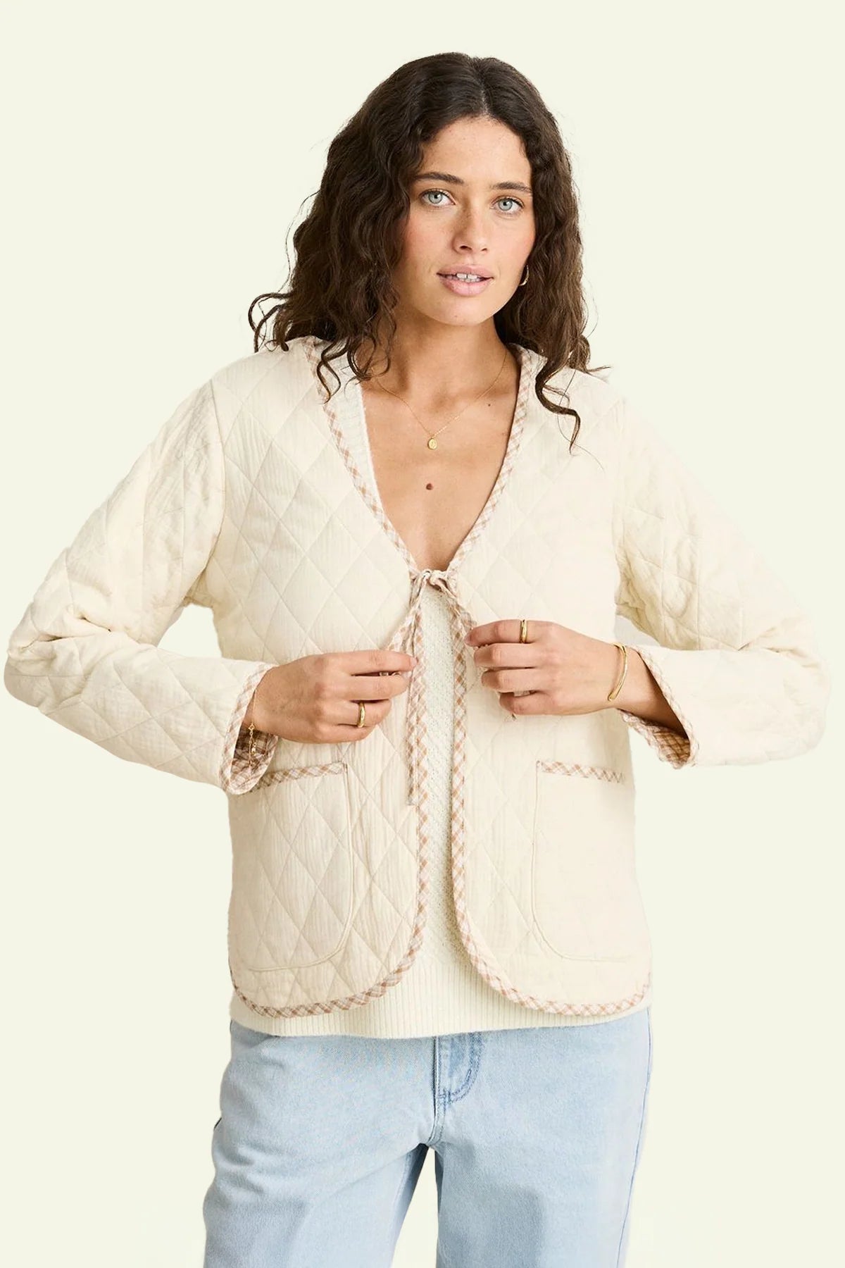 London Reversible Quilted Jacket - Vintage White
