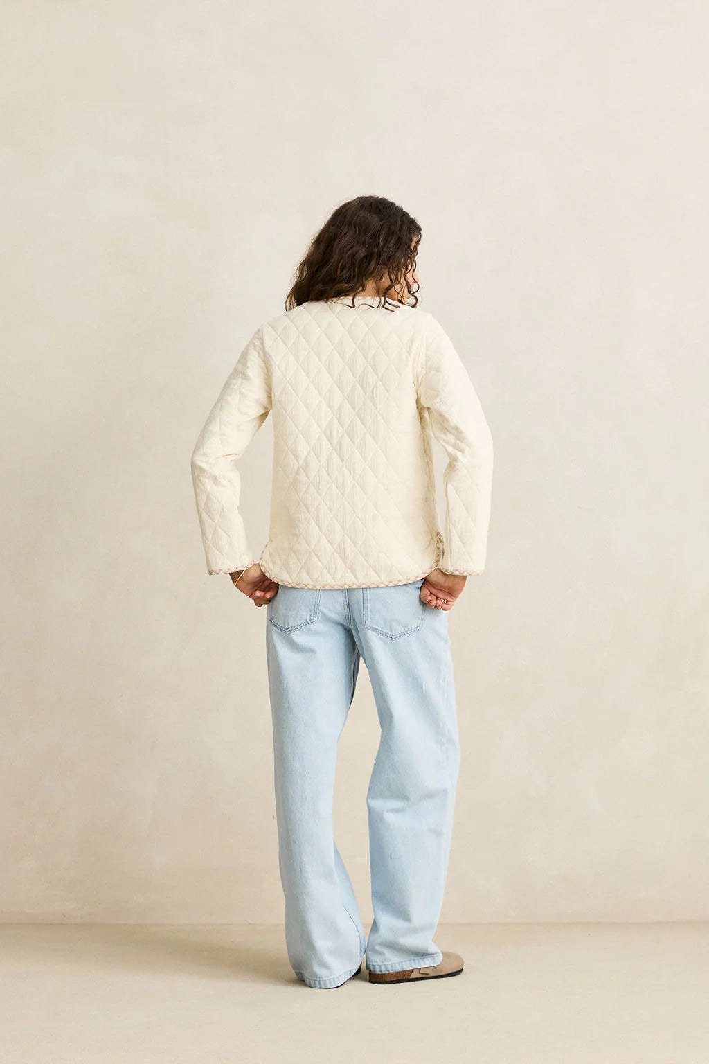 London Reversible Quilted Jacket - Vintage White