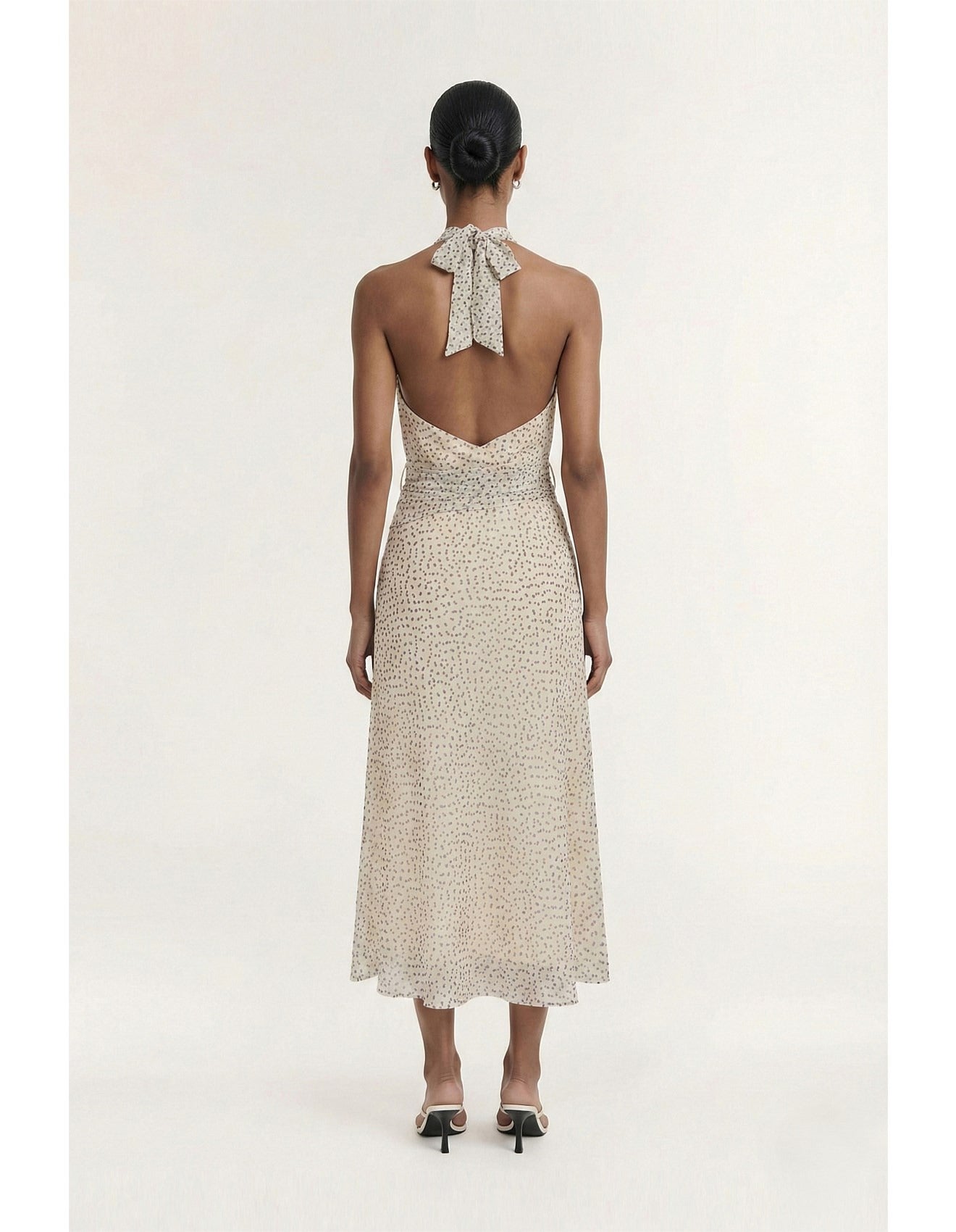 Staple the Label Eva Halter Midi Dress in Abstract Spot