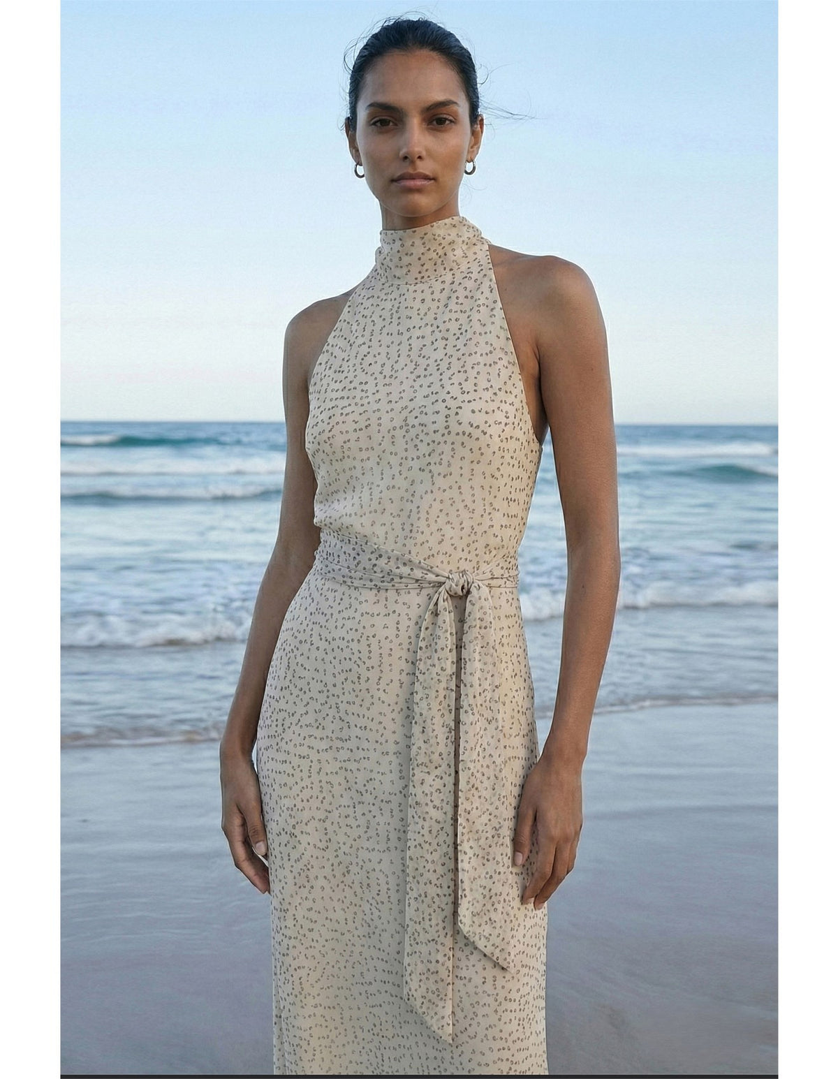 Staple the Label Eva Halter Midi Dress in Abstract Spot