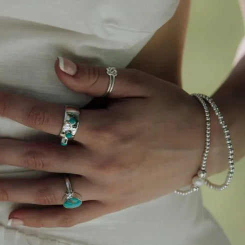 Tiara Silver Ring - Turquoise