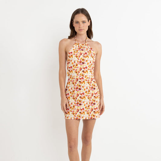 Haven Floral Halter Mini Dress - Red