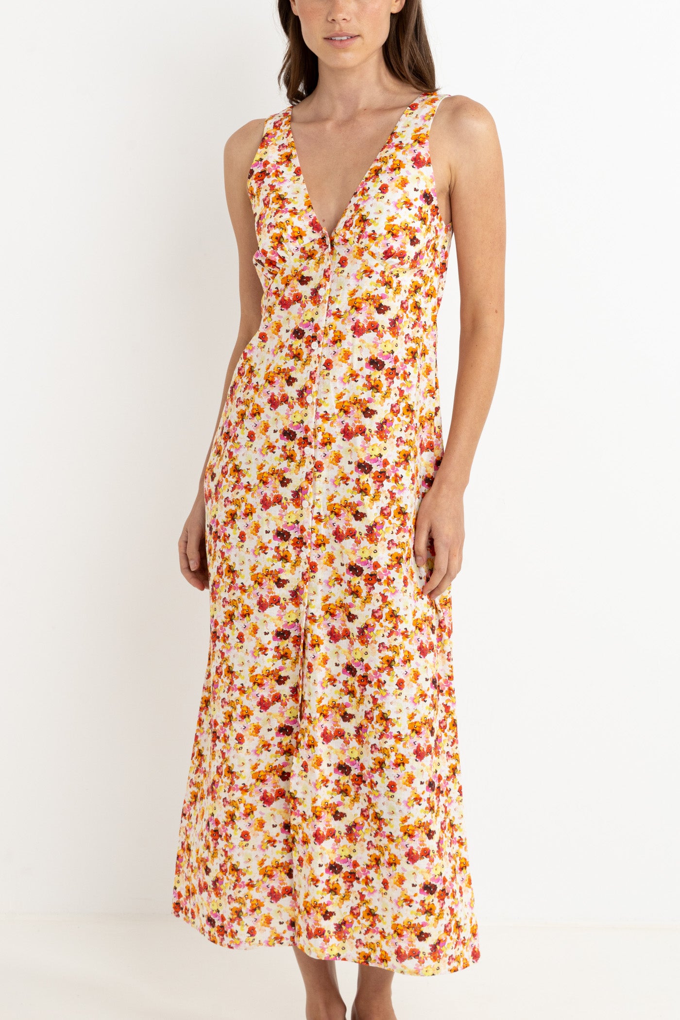 Haven Floral Maxi Dress - Red