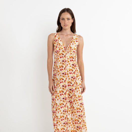 Haven Floral Maxi Dress - Red