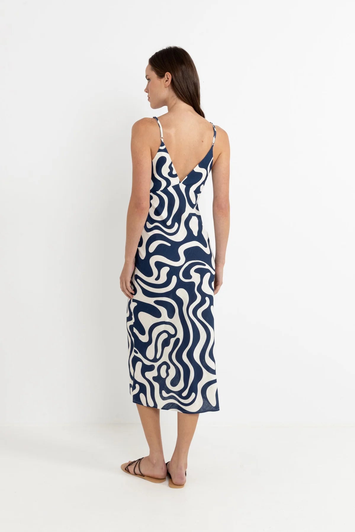 Waverly Bias Cut Midi Dress - Ink