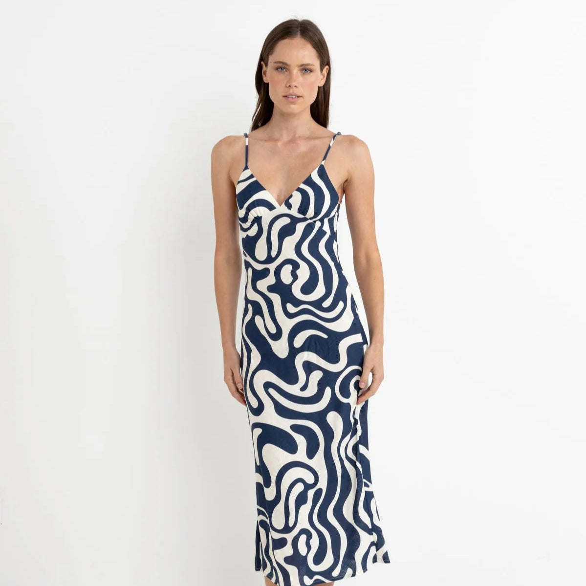 Waverly Bias Cut Midi Dress - Ink