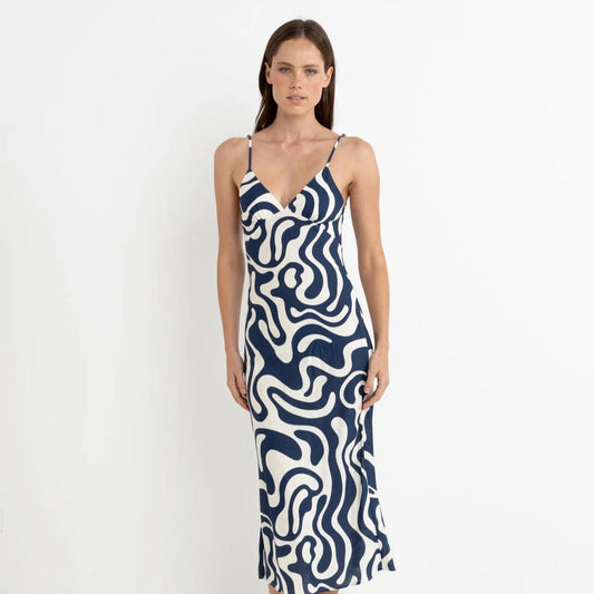 Waverly Bias Cut Midi Dress - Ink