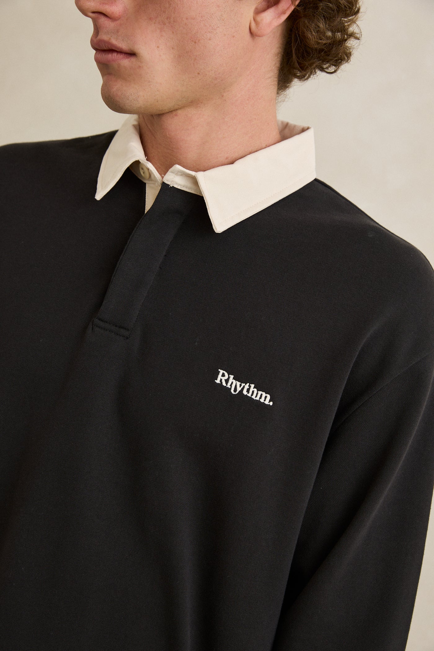 Koa Vintage Rugby LS Polo - Black 5