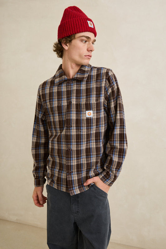Alex Check LS Shirt - Chestnut 2