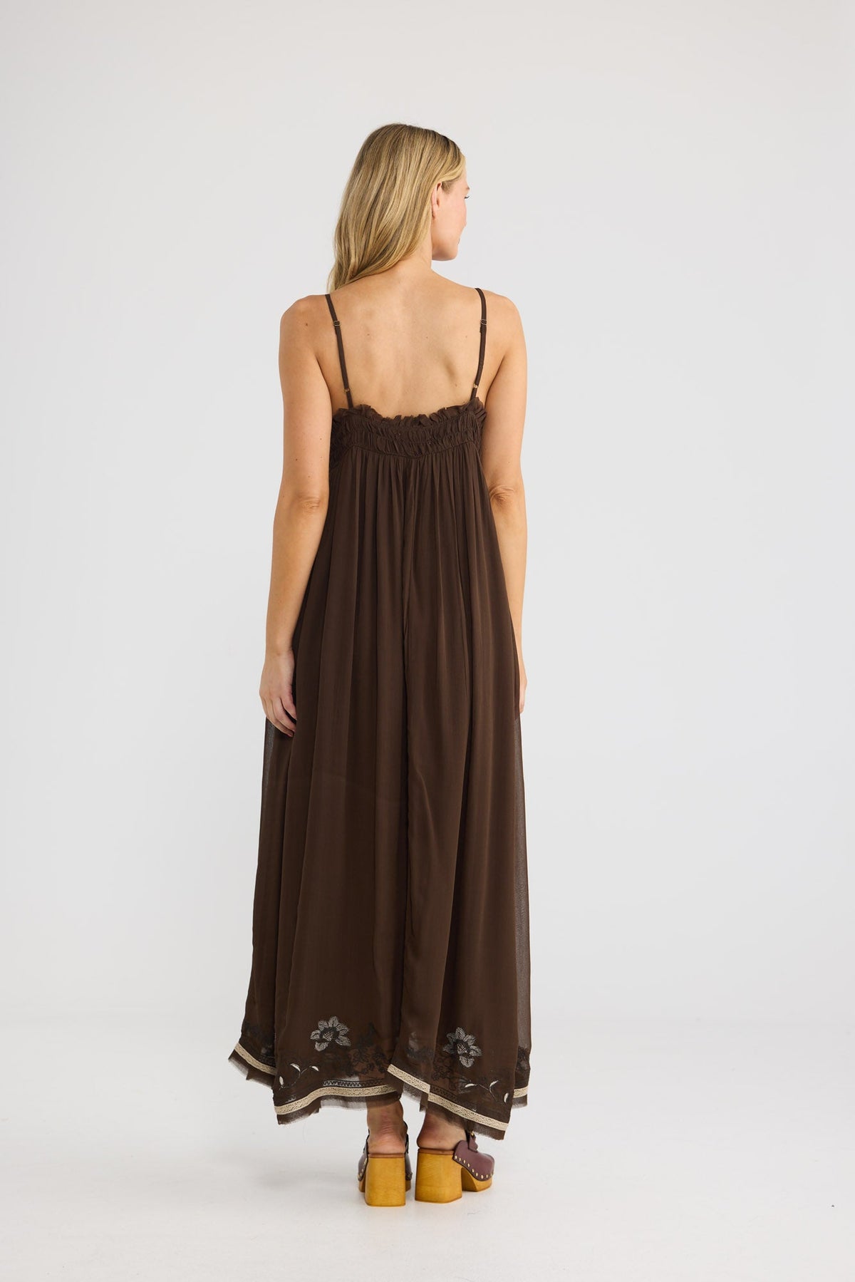 Ambrosia Maxi Dress - Cocoa Emb