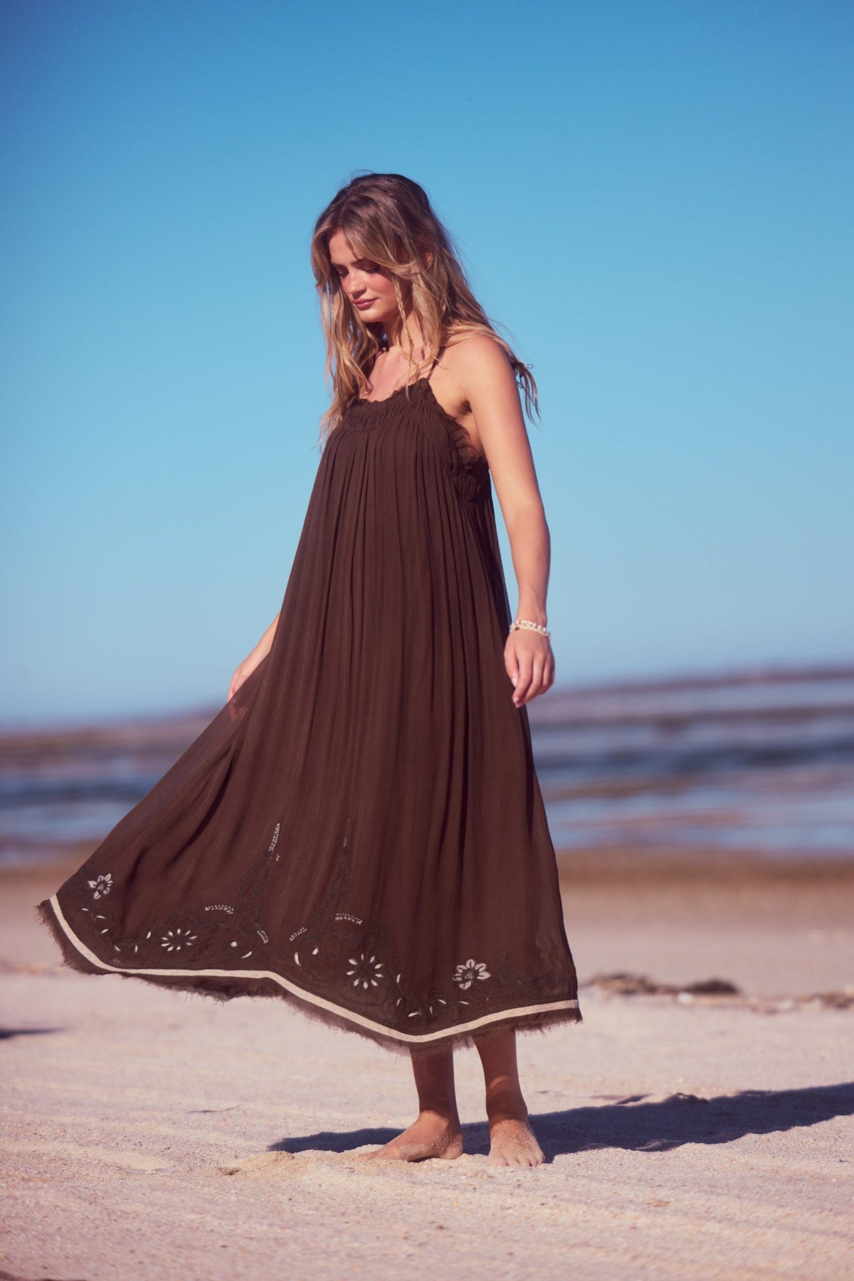 Ambrosia Maxi Dress - Cocoa Emb