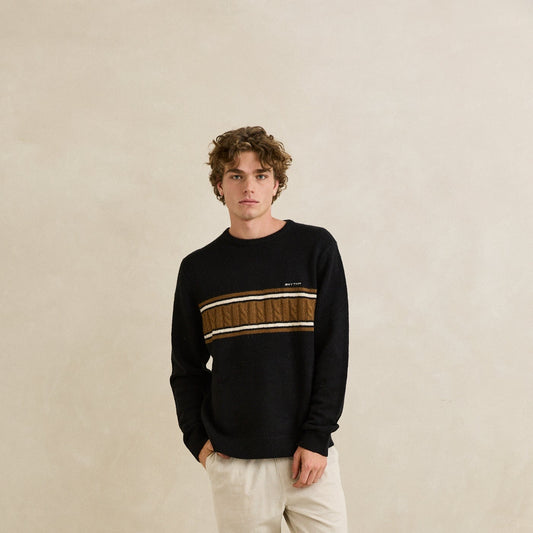 Mohair Stripe Knit - Black