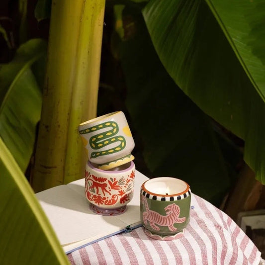 A Dopo Snake Ceramic Candle 8oz - Wild Lemongrass
