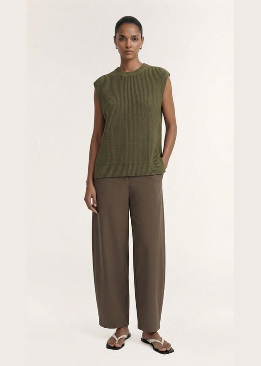 Ellis Knit Tank in Khaki