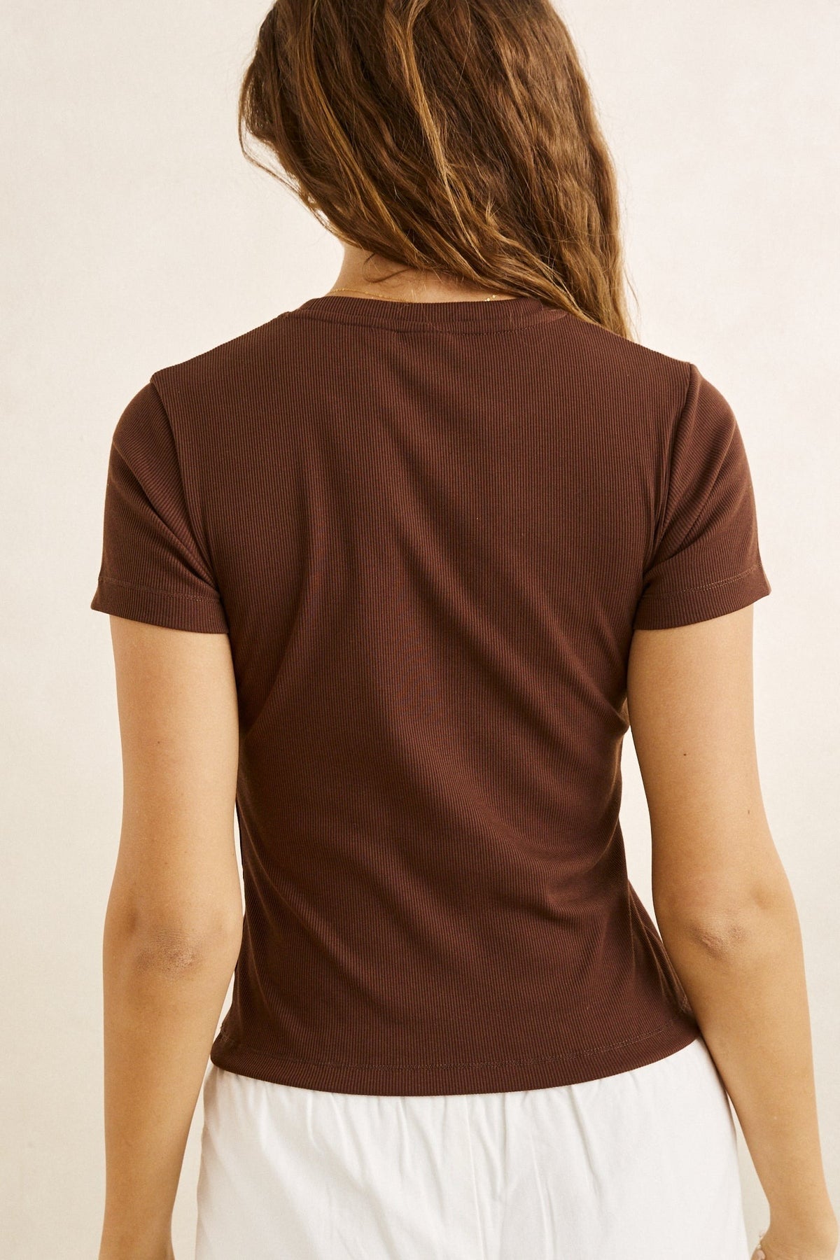 Everyday Rib Tee - Chocolate - Rhythm at Reborn Code