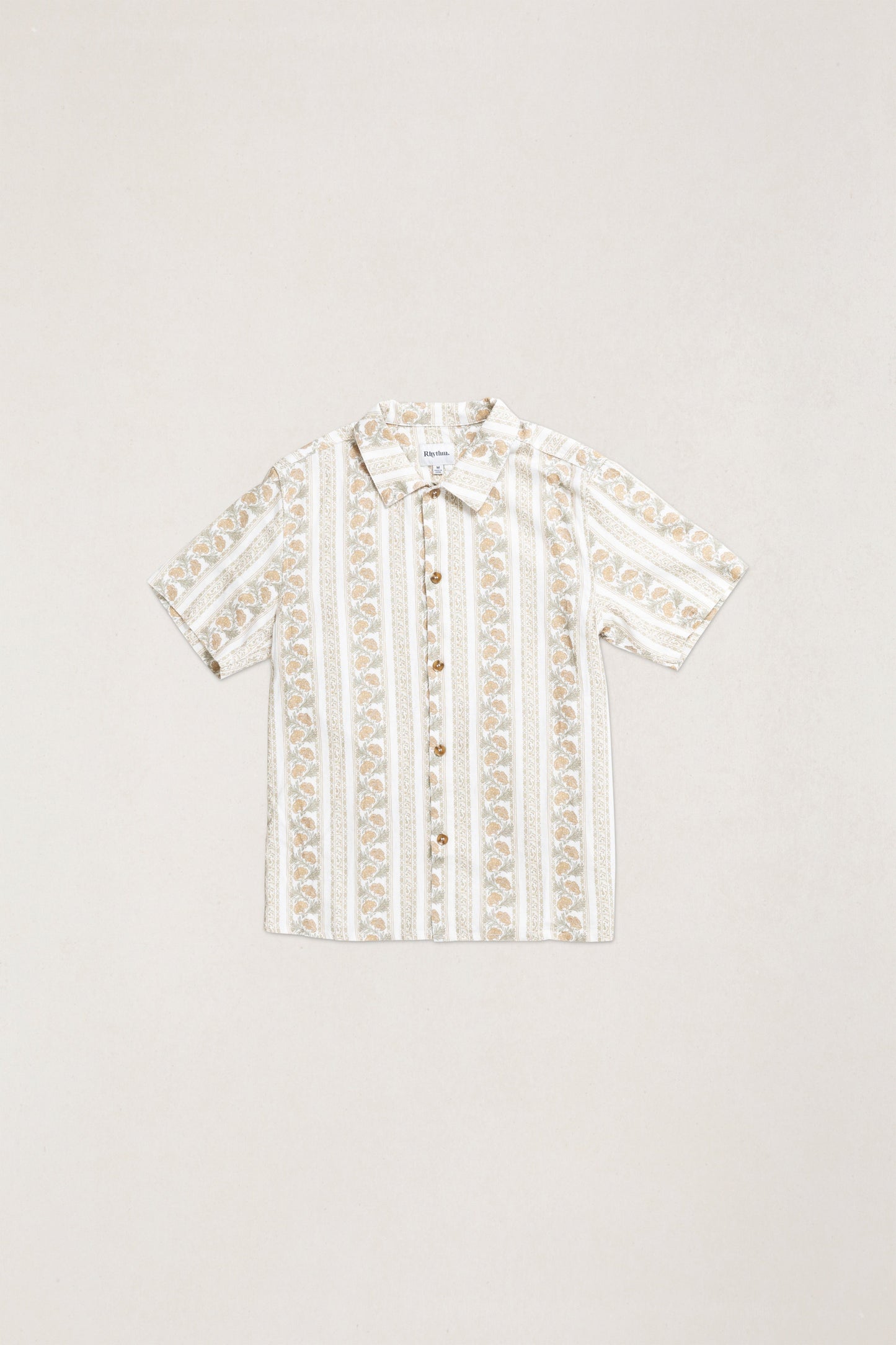 Paisley Stripe SS Shirt - Natural - Rhythm at Reborn Code