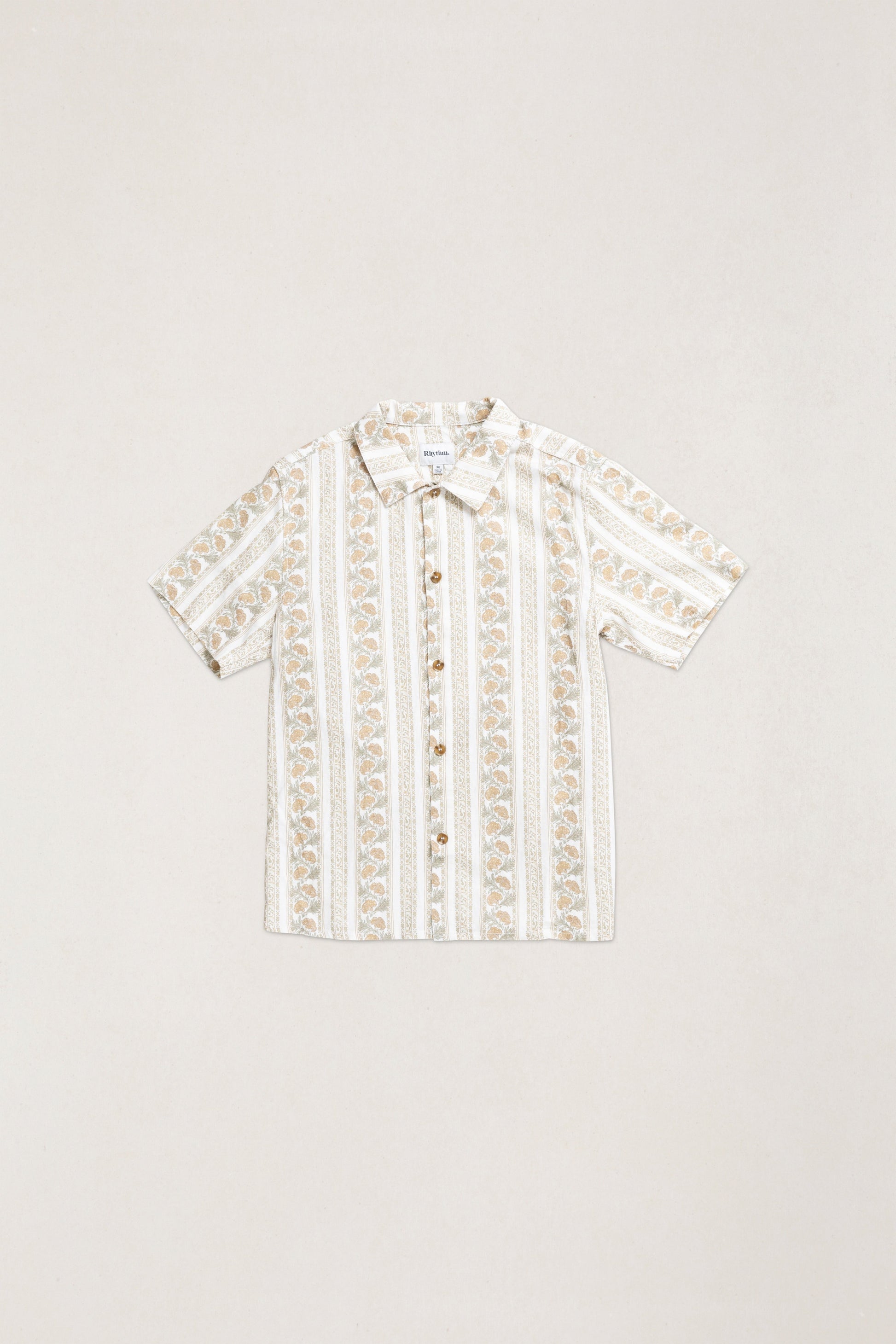 Paisley Stripe SS Shirt - Natural - Rhythm at Reborn Code