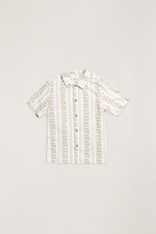 Paisley Stripe SS Shirt - Natural - Rhythm at Reborn Code