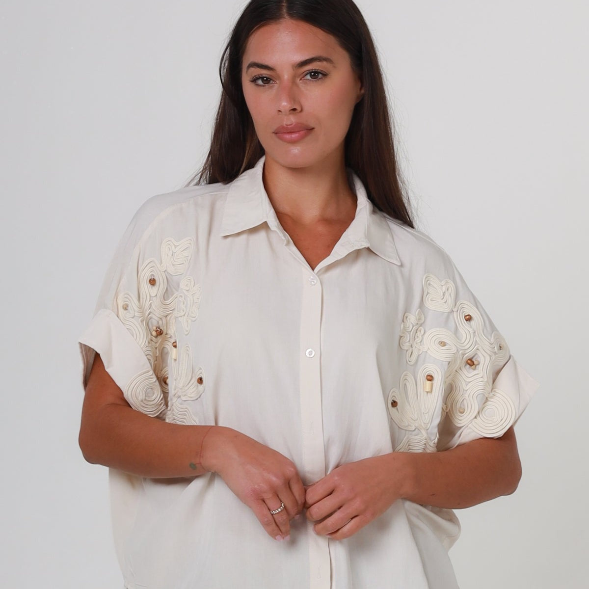 Posy Floral Shirt - Cream - Isabella The Label