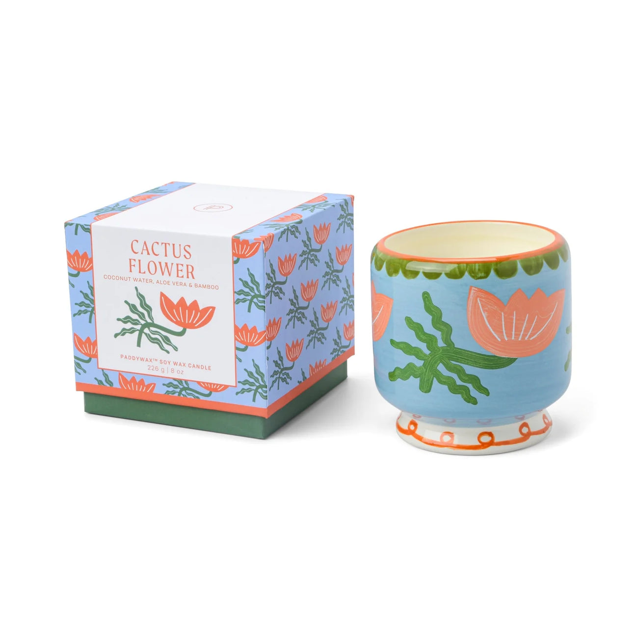 Adopo Flower Ceramic Candle - Cactus Flower 8oz